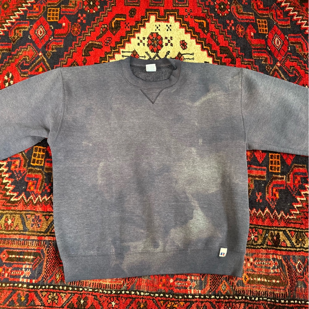 Vintage Distressed Russell Athletic Dark Blue Crewneck